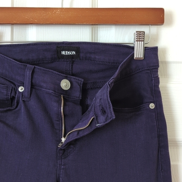 Hudson Krista Classic Mid Rise Ankle Length Super Skinny Jeans Dark Purple 26 - Picture 7 of 16